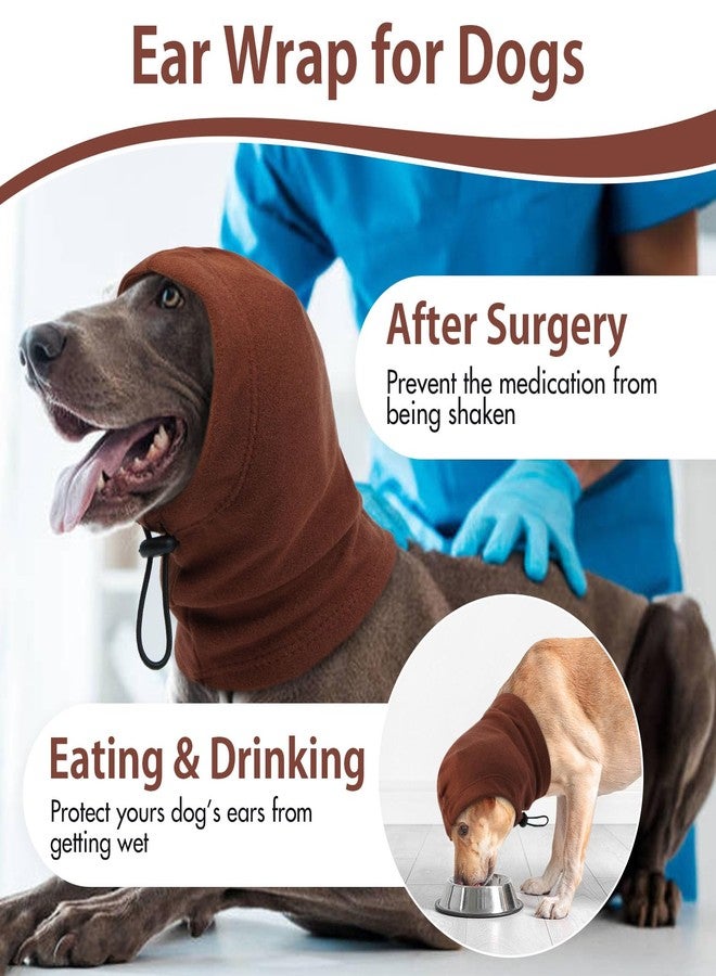 IDOMIK Dog Calming Hoodie,Ear Wraps for Dog to Calm Anxiety,Doggy Ears Head Cover for Noise Protection,Snoods for Pets Grooming Force Drying Fireworks,Pet Hematoma Ear Wrap Headband,Coffee,L - Image 4